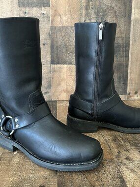 Harley Davidson 95353 Buckle Harness Waterproof Motorcycle Boots Mens 10 Wide